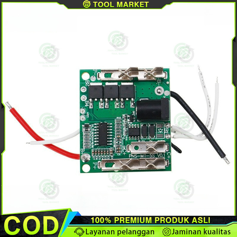 BMS Modul MOS Baterai Impact Wrench 10 Cell Untuk Lxt 21v Baterai Lithium 18650