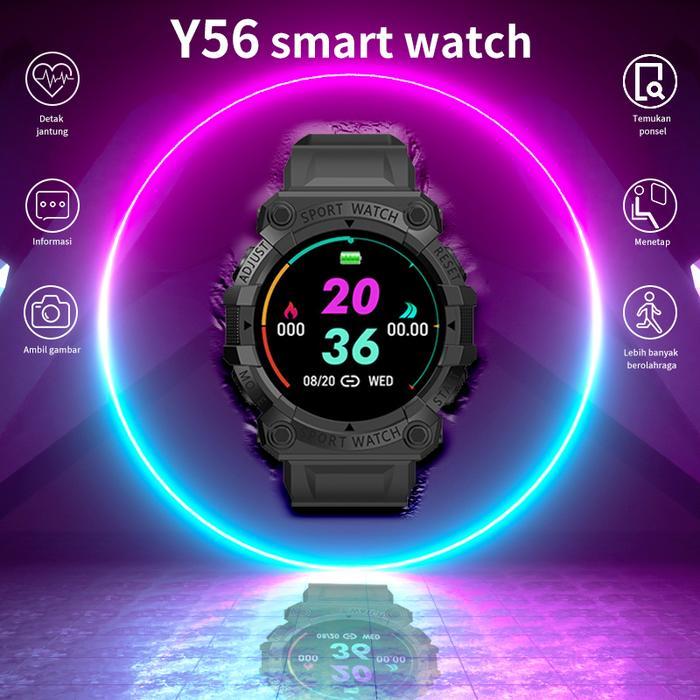 SMART WATCH Y56 Jam Tangan Pria Wanita Digital Smartwatch Bluetooth - black
