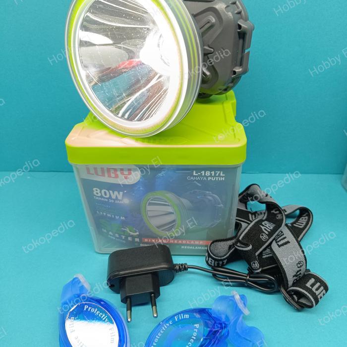 Promo Senter Kepala Luby L 1817 Selam 80 Watt / Senter Diving Luby L1817 - Putih Terlaris