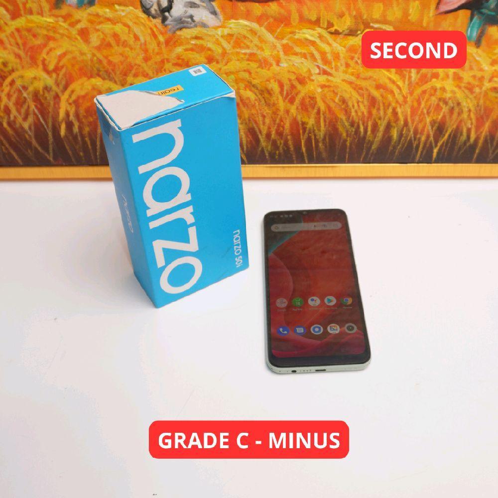 REALME NARZO 50I 4/64 GB GRADE C - MINUS HP SECOND ORIGINAL SINAR MUTIARA CELL (83677)