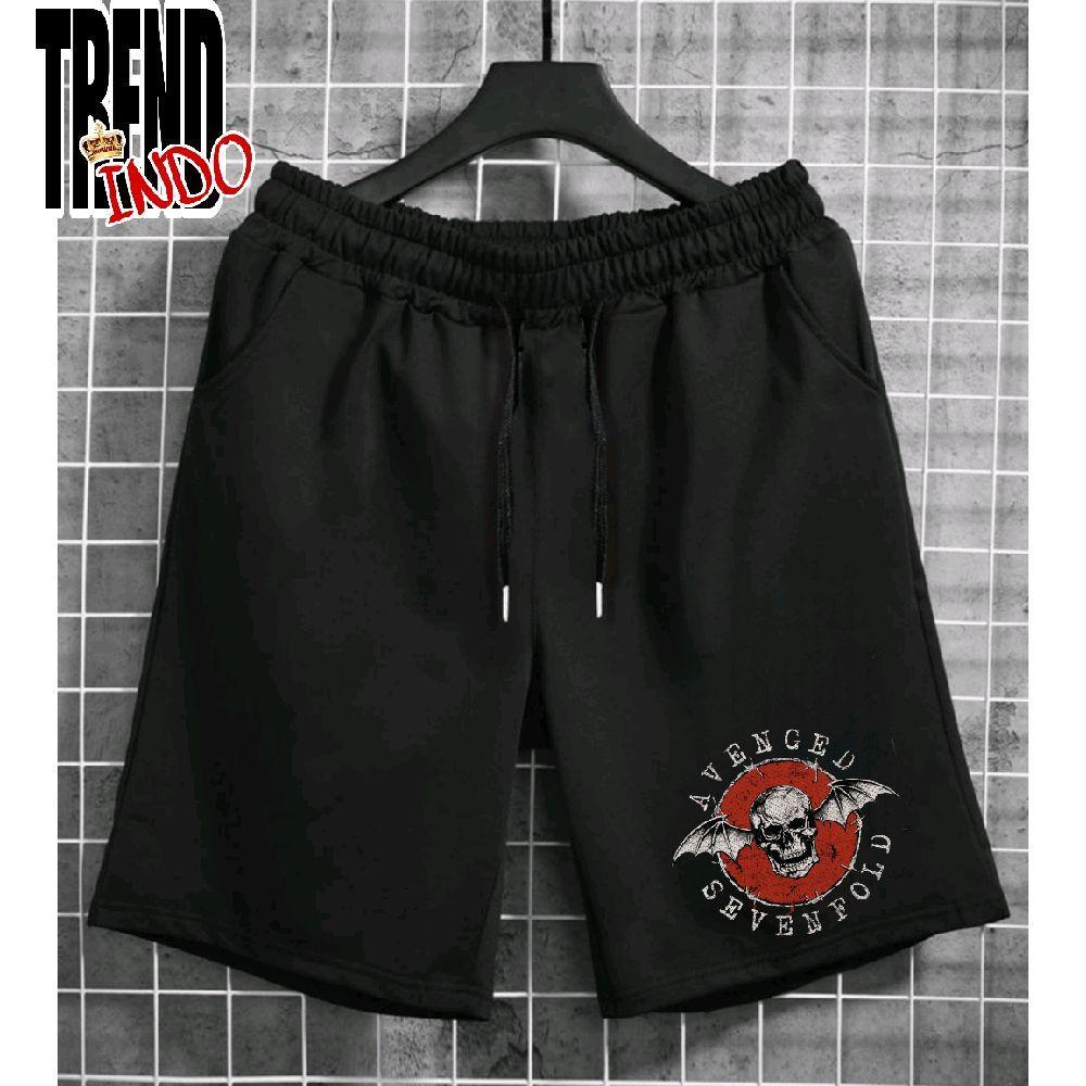 Celana Pendek Pria Wanita A7X Celana Pendek Laki-laki Perempuan Jumbo Hitam Putih Merah Benhur Distr