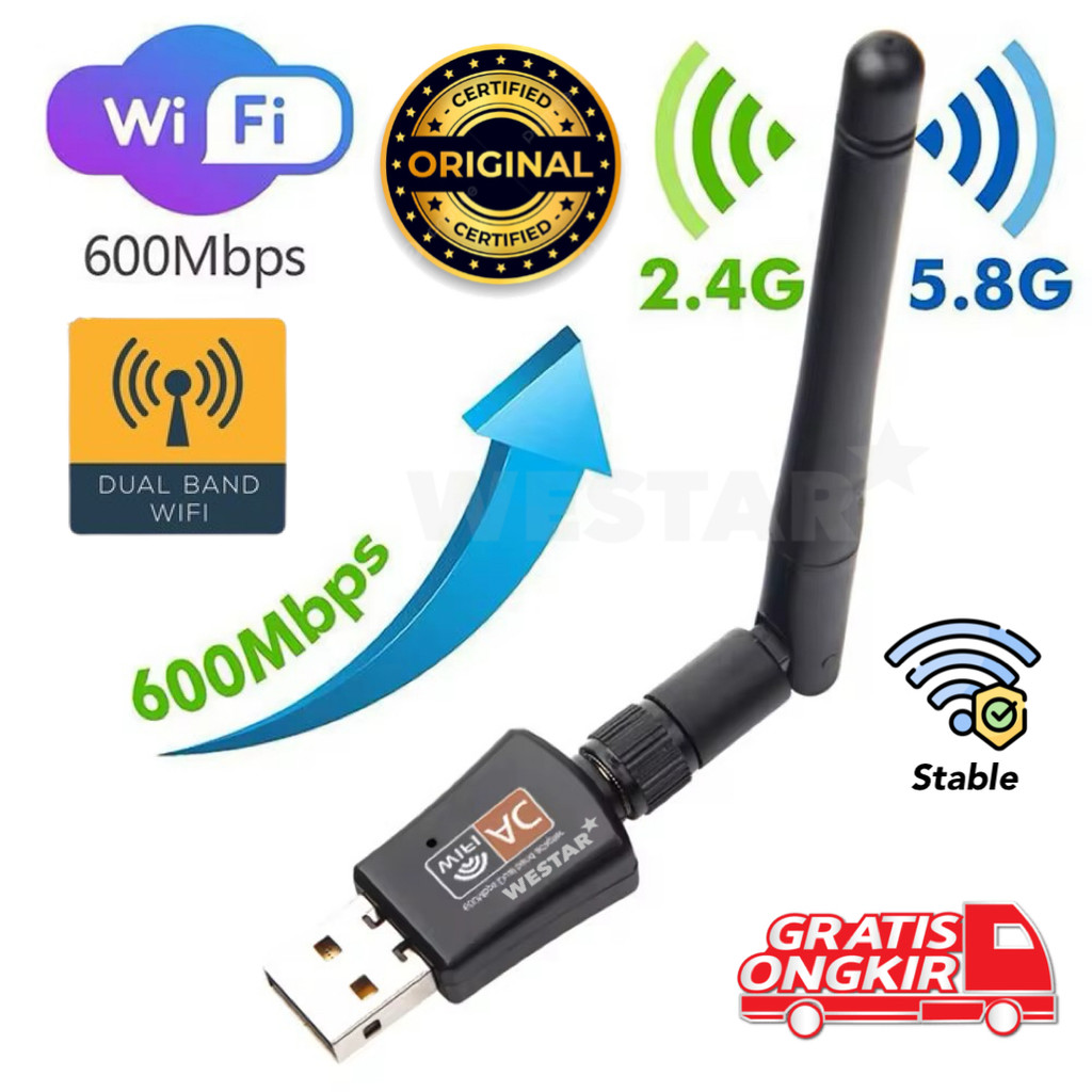 WESTAR USB WiFi Receiver Dongle Dual Band Adapter 2.4G 5.8Ghz