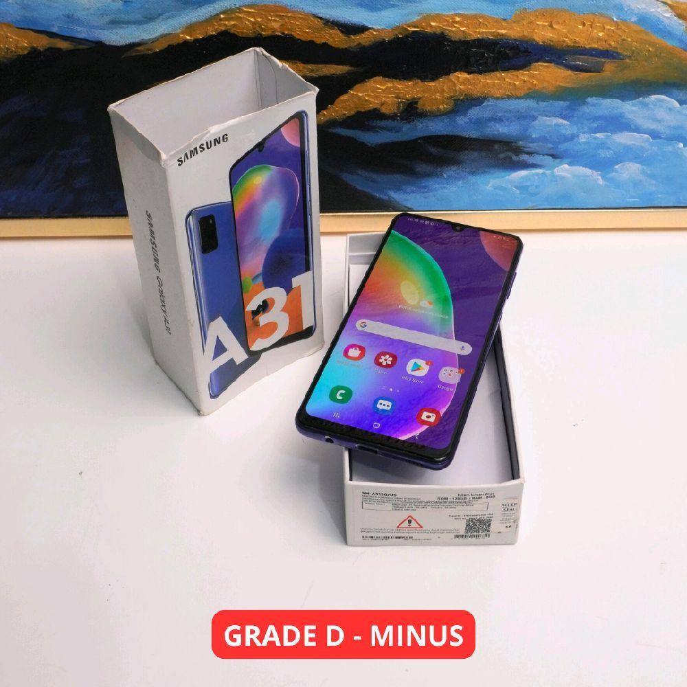 SAMSUNG A31 8/128 GB GRADE D - MINUS HP SECOND ORIGINAL SINAR MUTIARA CELL (27556)