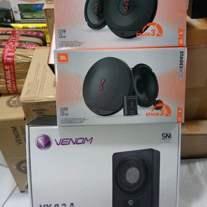 Paket audio venom Subwoofer aktif+ speaker jbl steg3