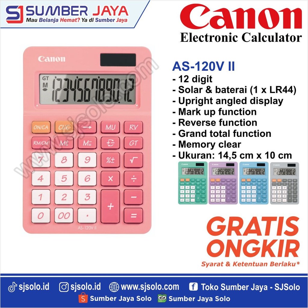 KALKULATOR CANON AS-120V II Dekstop Calculator AS 120V II