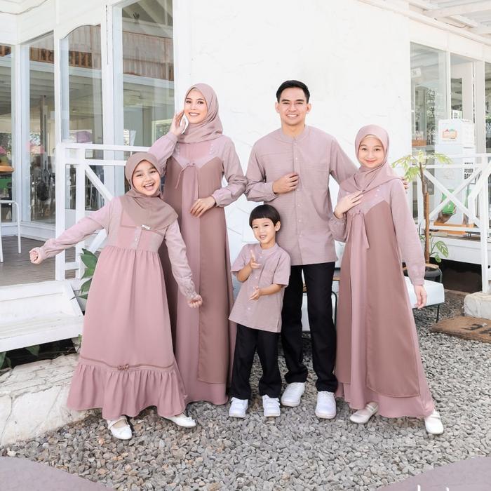 Baju Couple Keluarga Tearu + Seply EKSIS 239 APRICOT GELLATO +