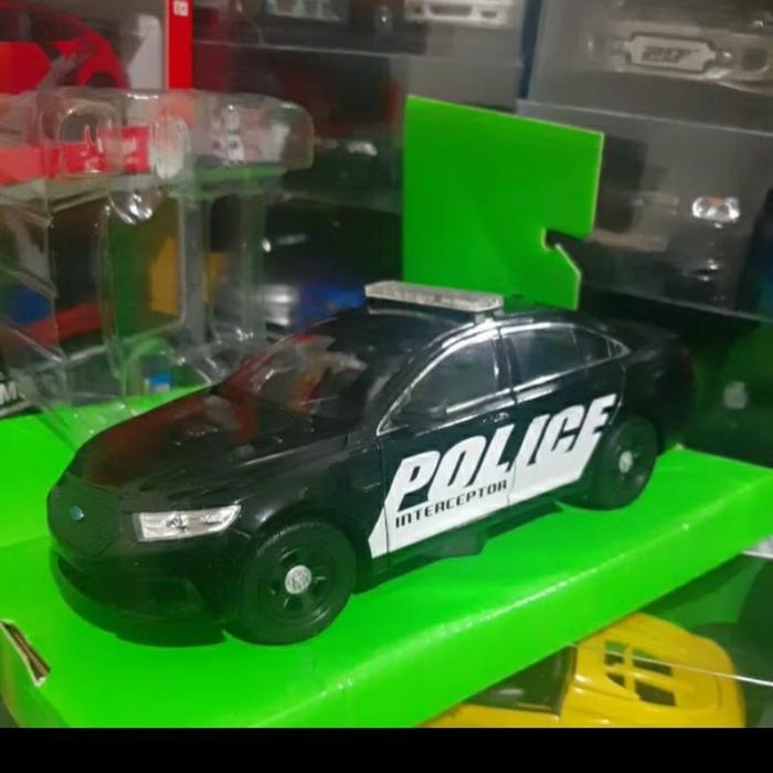 GND48 Diecast Welly Skala 1:24 Ford Police Interceptor Hitam Baru Bukan Bekas Komplit