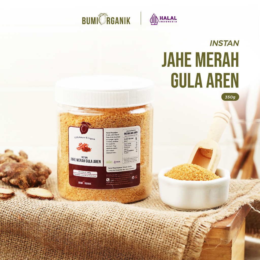 (Hausly) JAHE MERAH GULA AREN 350G / JAHE MERAH GULA AREN BUMI ORGANIK / JAHE MERAH / JAHE MERAH BUB