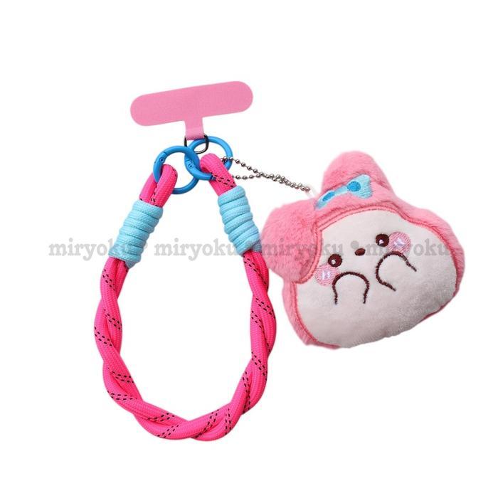 Strap Phone Korean Cute Cartoon 3D Plush Fuzzy Bears Tali Gantungan Hp Aesthetic Korea Kunci Hiasan 