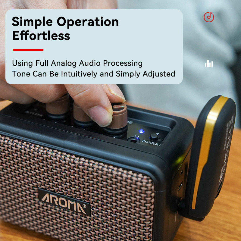 Mini Guitar Amplifier 5W Electric Guitar Amp Small Practice Guitar Amp with Bluetooth Clean & Overdr