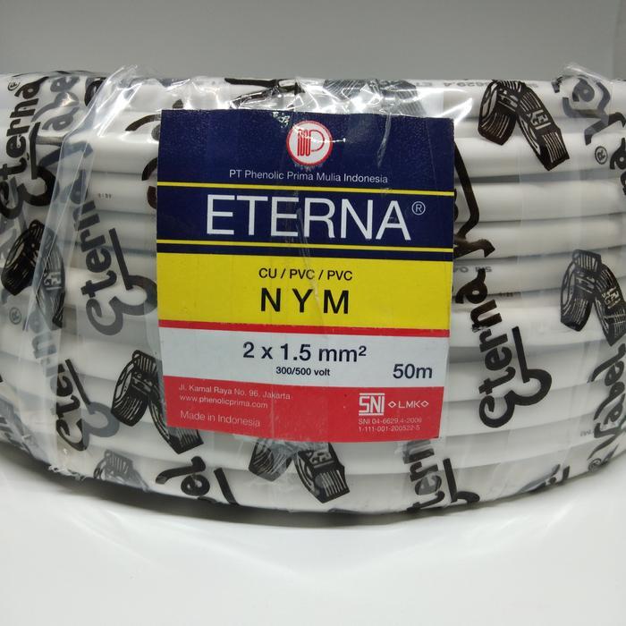 Golden Sinar Kabel eterna nym 2x1,5 @50m 2x1.5 putih tunggal kawat