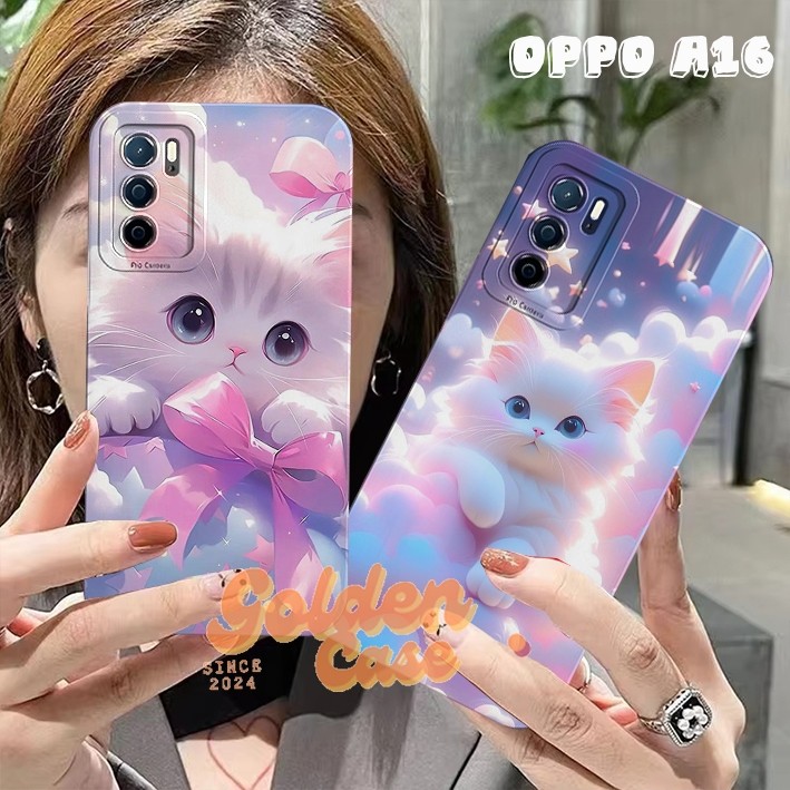 Softcase Oppo A16 - Case Oppo A16s - Oppo A54s Motif kucing anabul lucu pink cute silikon lentur cas