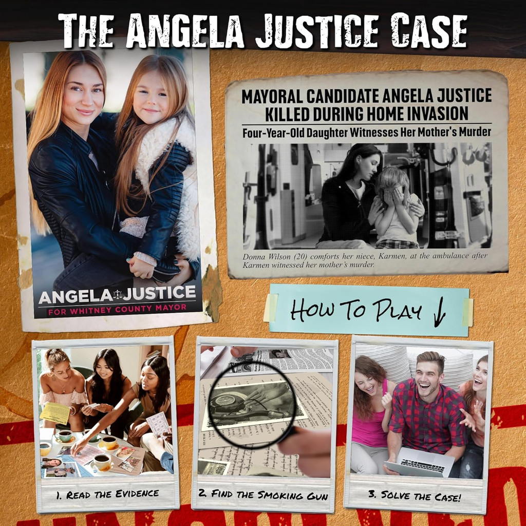Unsolved Case Files Photo Case: Who Murdered Angela Justice? | Cold Case Murder Mystery Game