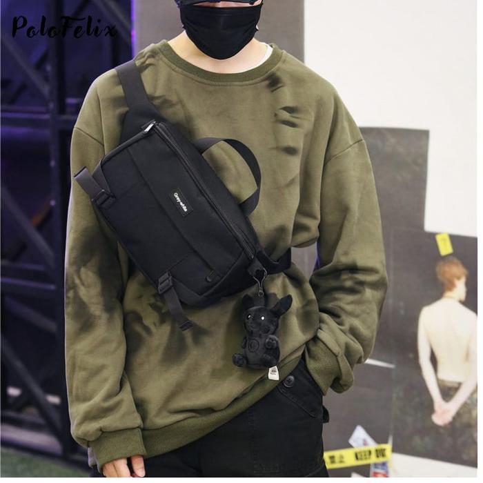 Tas Waistbag Selempang Dada Korea kekiniaan Simple Elegan Premium Original Pria Wanita Cewek Cowok -