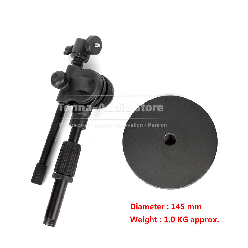 Adjustable Height Round Plate Desktop Microphone Stand Holder Mic Bracket For ZOOM H5 H6 H1 H1N H4N 