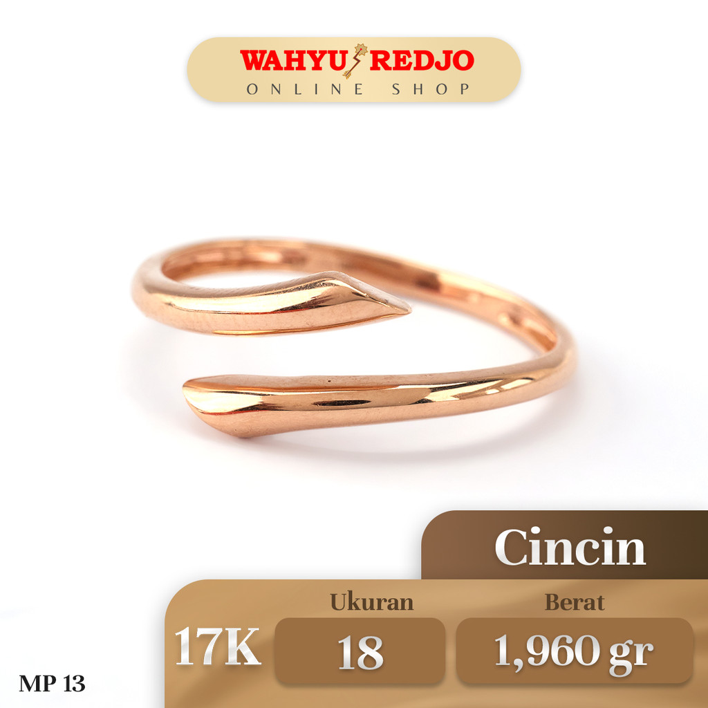 Cincin Emas Rose Gold Kadar 17K Wahyu Redjo CC-17K-29179086-PMR