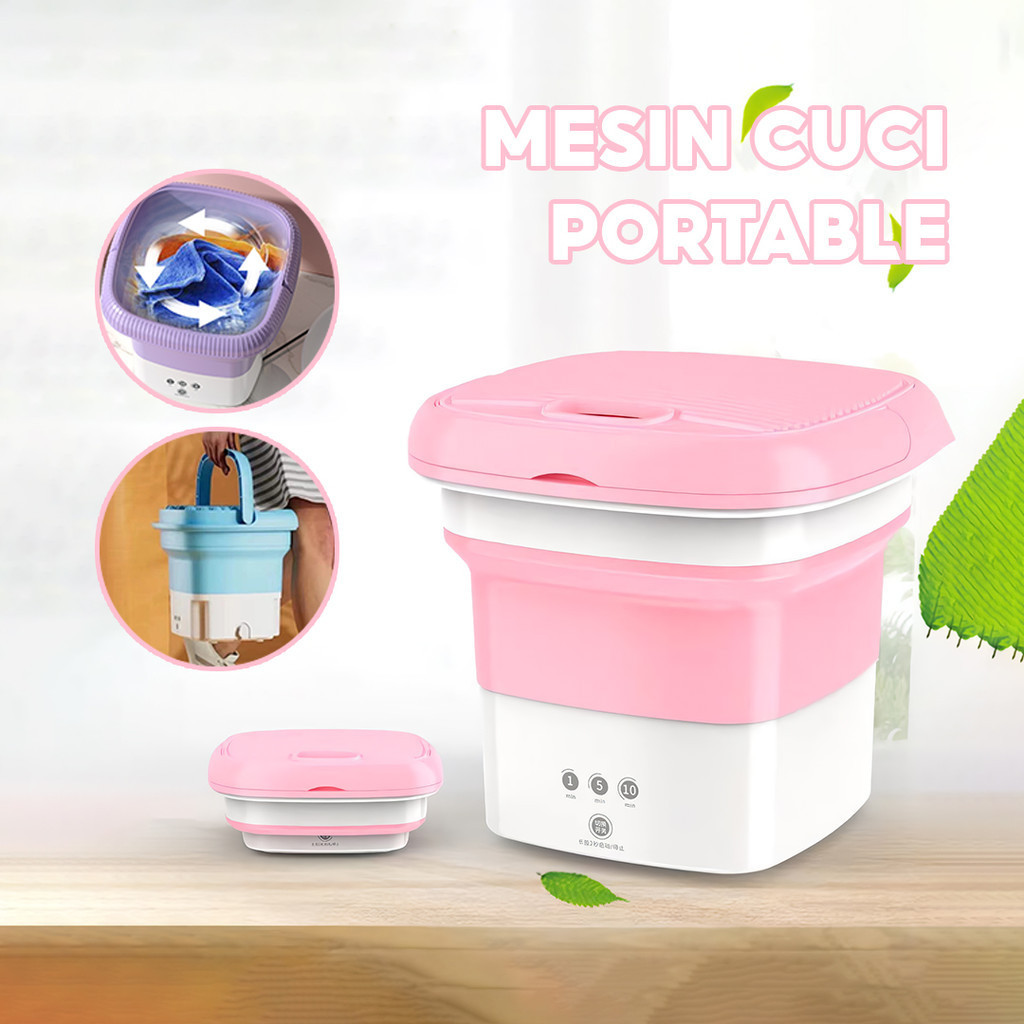 H5949 Mesin Cuci Lipat Anak Kos  / Ember Mesin Cuci Mini Otomatis Dengan Pengering Kapasitas 2.5Kg /