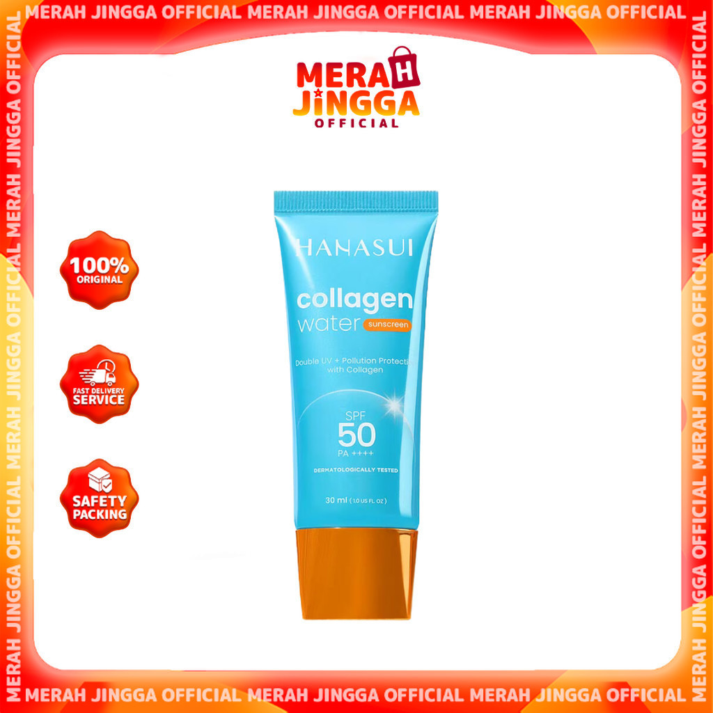 Hanasui Collagen Water Sunscreen SPF 50 30ml | Merah Jingga Official