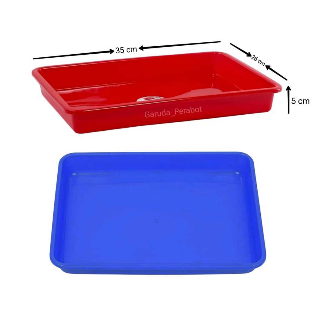 Nampan Segi Plastik Jumbo No 4 / Nampan Plastik Tebal / Nampan Saji Kotak Serbaguna