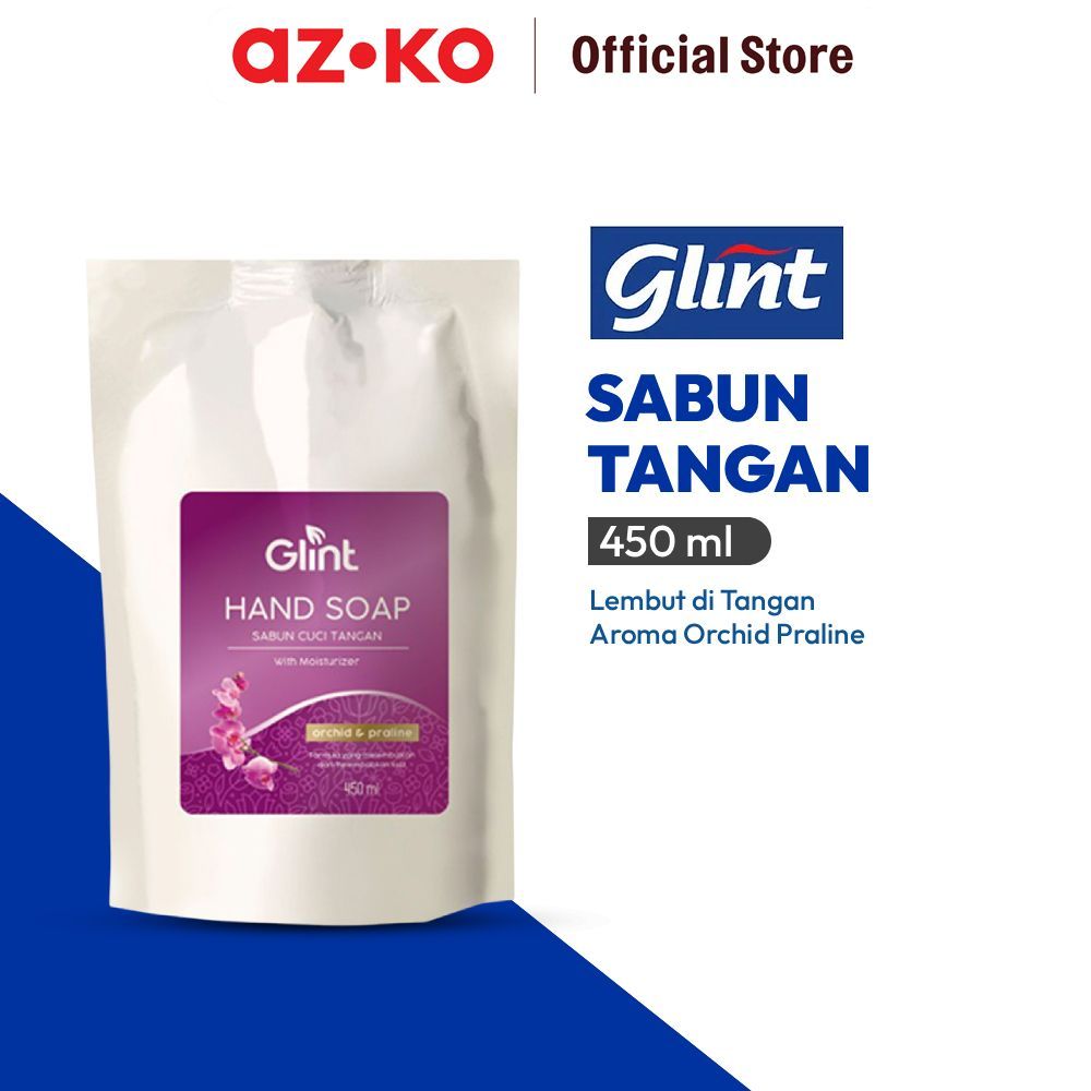 AZKO Glint 450 ml Sabun Cuci Tangan Orchid Praline Pouch Cairan Pembersih Tangan Sabun Tangan Wastaf