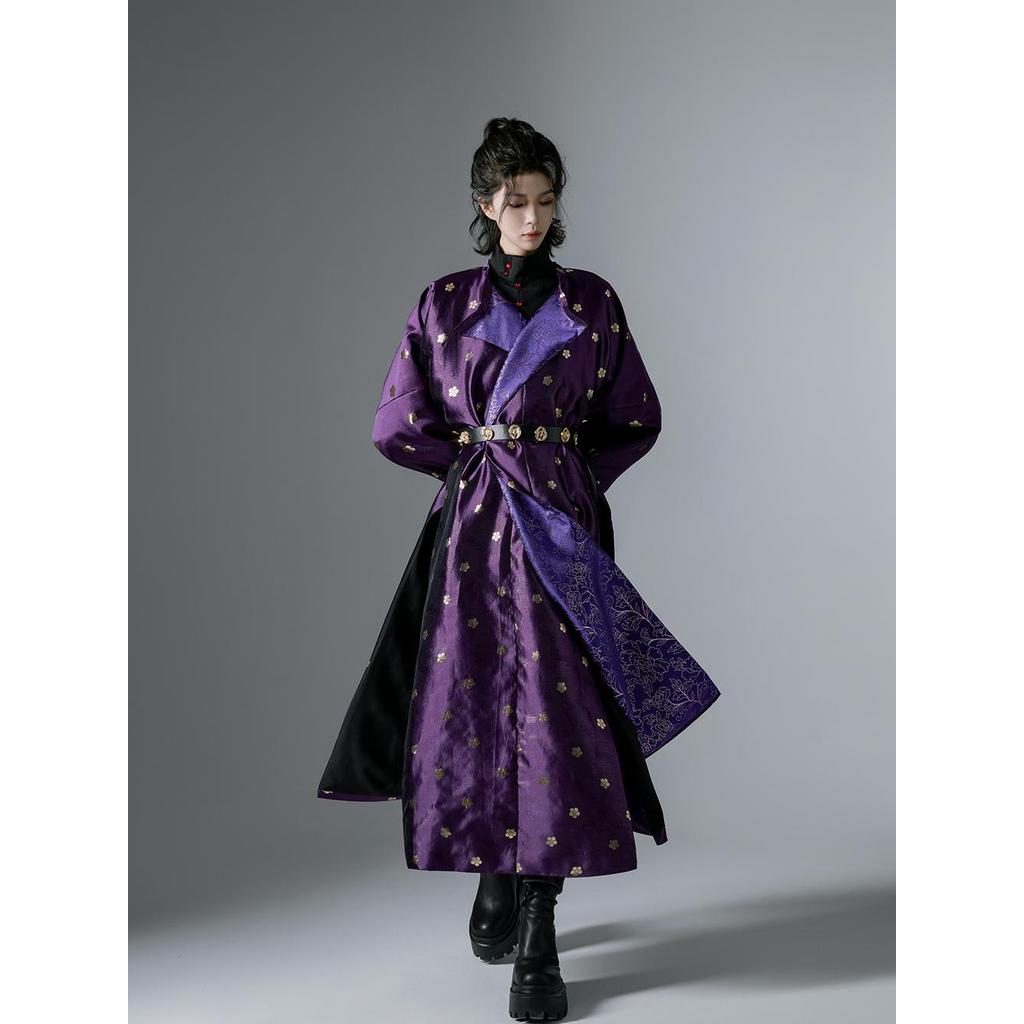 inese silk robe Costume Tang Dynasty purple Hanfu Ancient  Long Robe Hanfu Men Women Vintage Ethnic 