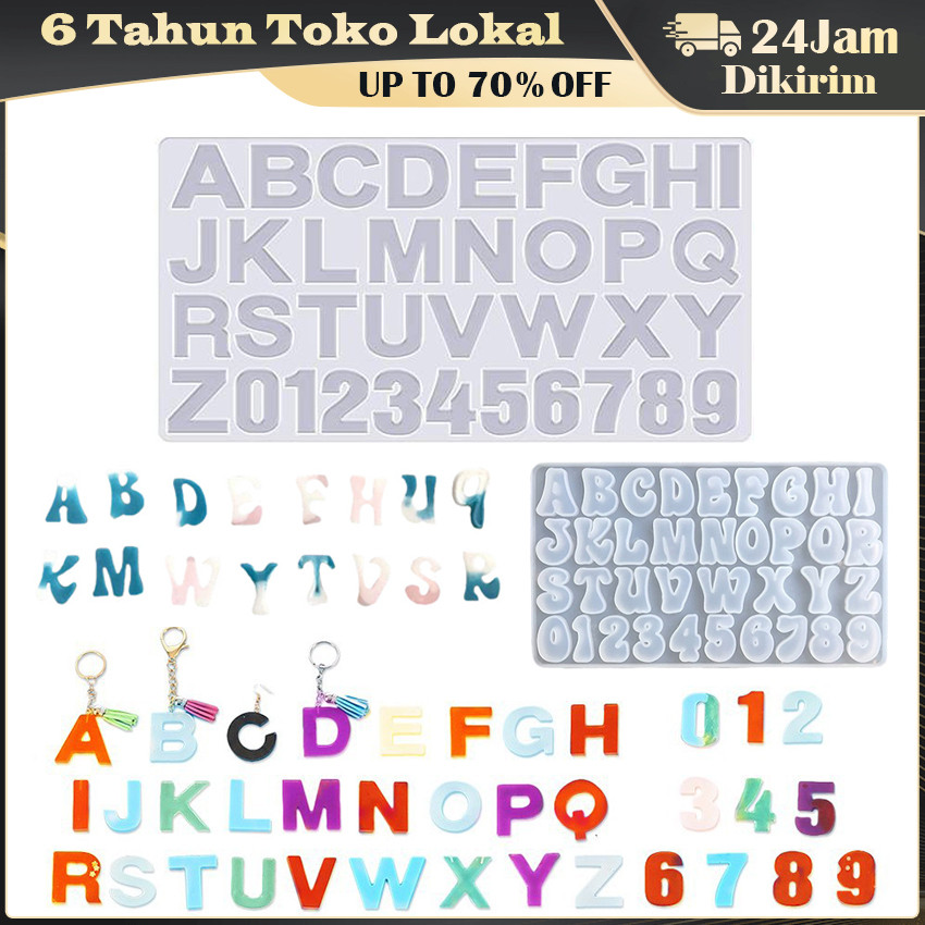Cetakan Resin Huruf & Angka / Silicone Alphabet Mold Jumbo / Cetakan Epoxy Huruf Besar Abjad Inggris