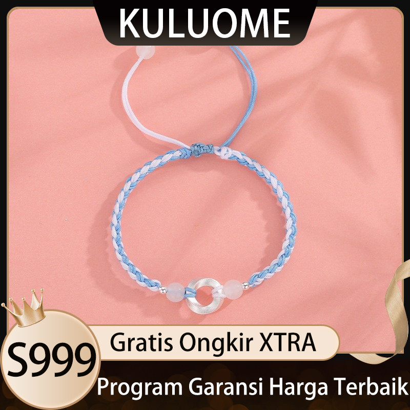 KULUOME Gelang Pasangan Mobius Gelang Keberuntungan Gaya Cina Baru Gelang Manik Keberuntungan Anyama