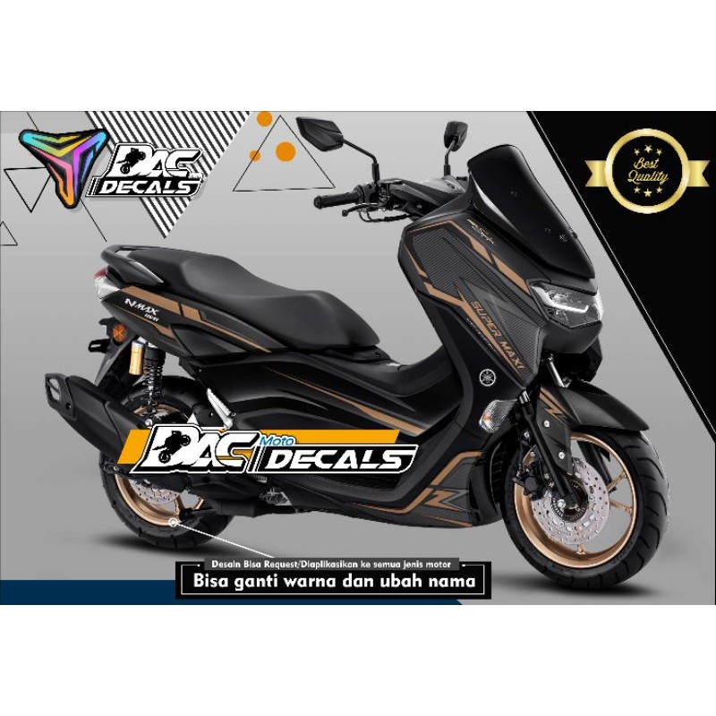Stiker Motor Decal Yamaha NMAX Full Body Super Maxi lis gold kode 036 Murah Berkwalitas