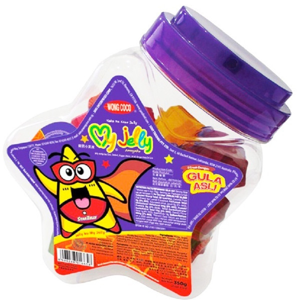 Agar Agar Wong Coco My Jelly isi  25 Cup Kemasan Toples Bintang 350 Gr