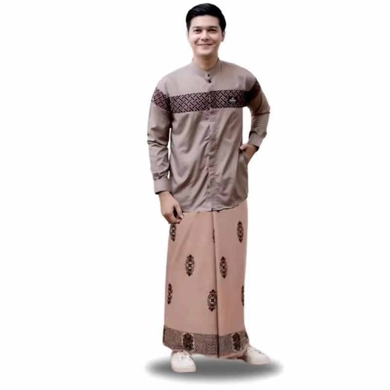 SARKO SETELAN BAJU KOKO & SARUNG BATIK KATUN PRIA DEWASA REMAJA Muslim