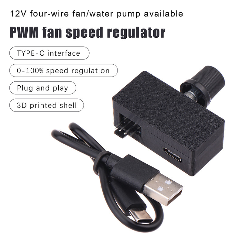 1Pc Fan Speed Controller Type-C USB Power Supy Y Water-cooling Cooling Pulse Width Modulator DC12V P