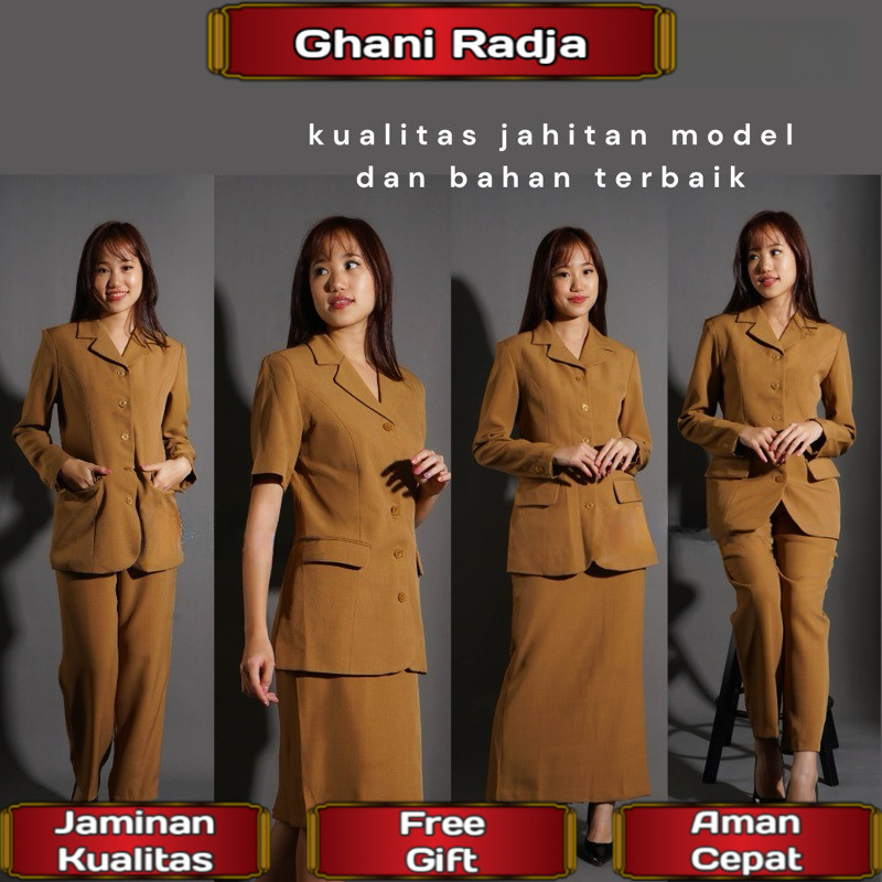 PEMDA / KHAKI WANITA / SERAGAM PEMDA / BAJU DINAS / SERAGAM DINAS