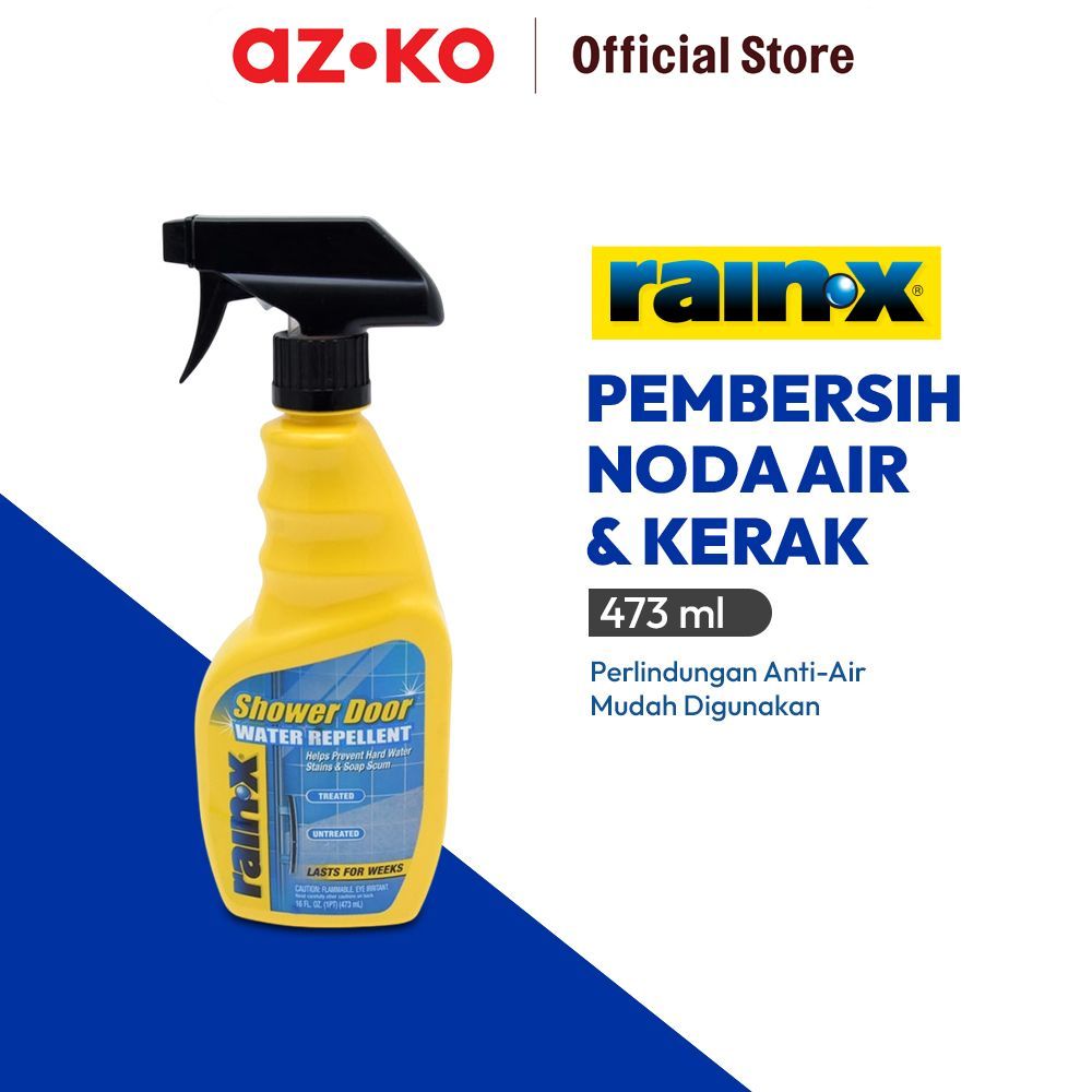 AZKO Rain X 473 ml Cairan Pembersih Shower Room Pembersih Noda Cipratan Air Penghilang Kerak Sabun C
