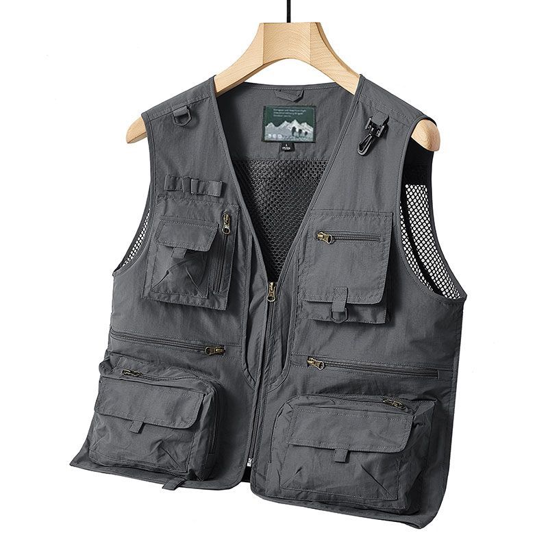 Rompi pria tipis kasual cepat kering rompi jaket bernapas