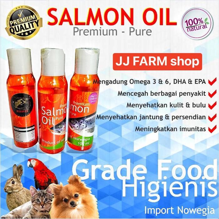Minyak ikan salmon murni import NORWEGIA 100ML ikan anjing kucing