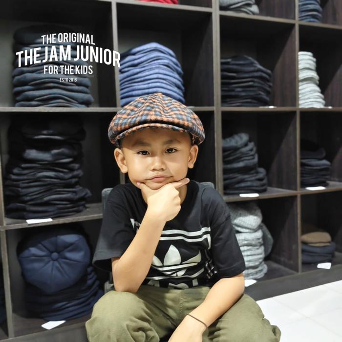 Thejam for the kids Topi anak pria wanita | Newsboy cap kids wool tweed - combinasi