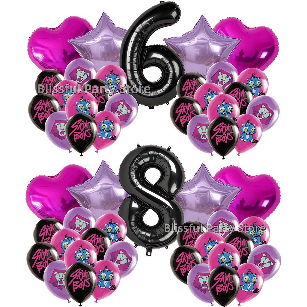 Your Idol Saja Boys KPop Demon Hunters Birthday Party Decorations Balloons Number Ballons Kids Party