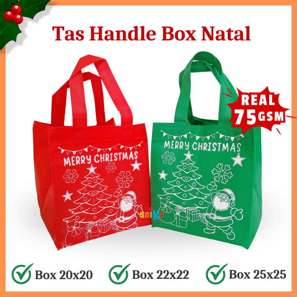 Tas Hampers Natal Christmas / Goodiebag Spunbond Natal Christmas HBPA Nasi Kotak D20 D22 D25 / Bingk