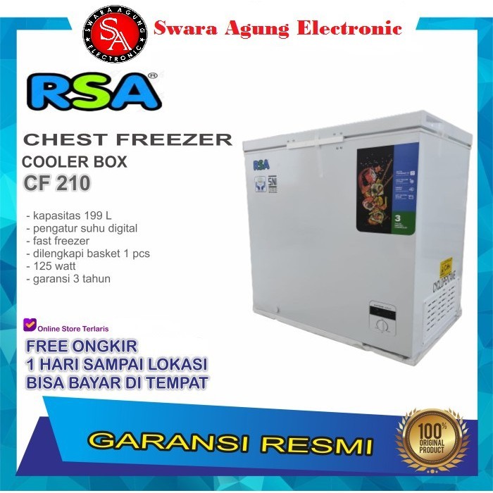 Chest Freezer 200 Liter RSA Type : CF-210 (Khusus Daerah Medan)