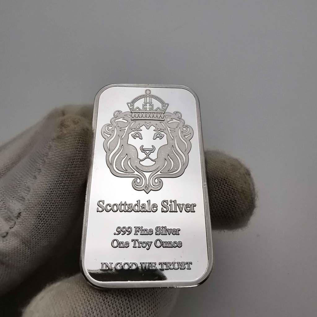 United States Of America Scottsdale 999 Fine Silver One Troy Ounce Bar Bullion In God We Trust Coin