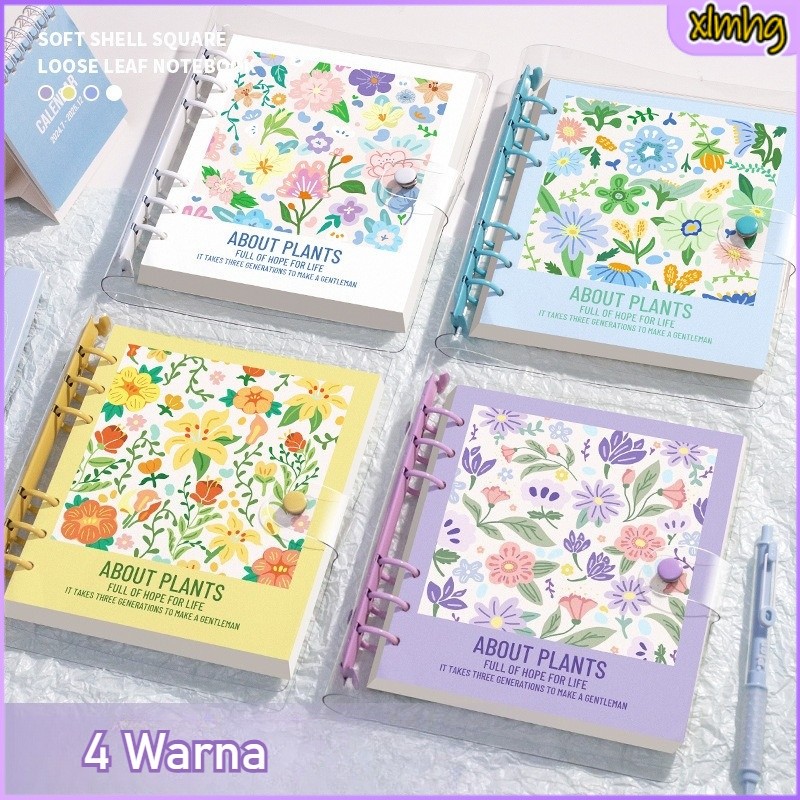 COD Binder Buku Catatan B5 / Binder Buku Catatan 360°/Penutup PVC Kotak Transparan Pola Bunga Cantik