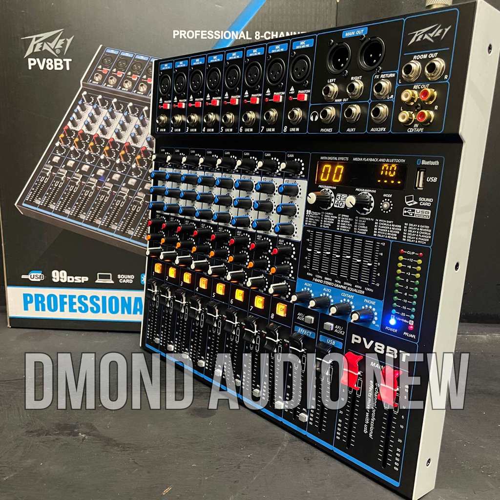 Mixing Audio Pv8bt Peavey Terbaru With Soundcard Mixer 8Ch Pv8 Bt BISA COD