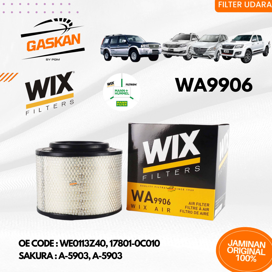 Filter Udara Innova Fortuner Hilux Everest Ranger WIX WA9906