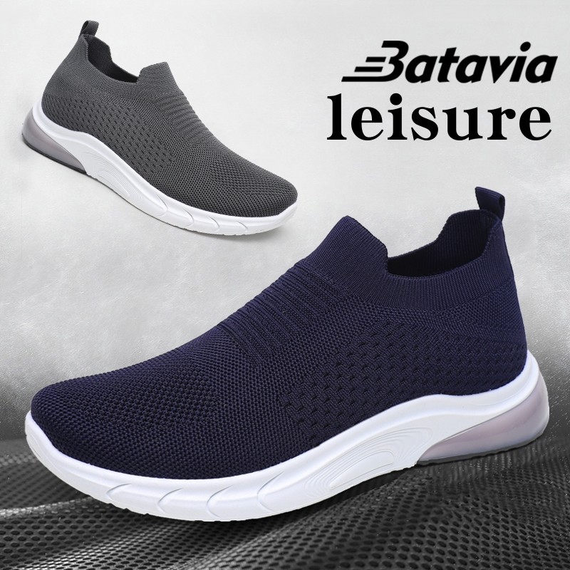 CIMO SHOP - sepatu kanvas pria rajut sepatu pria sepatu tanpa tali hitam sepatu pria B09