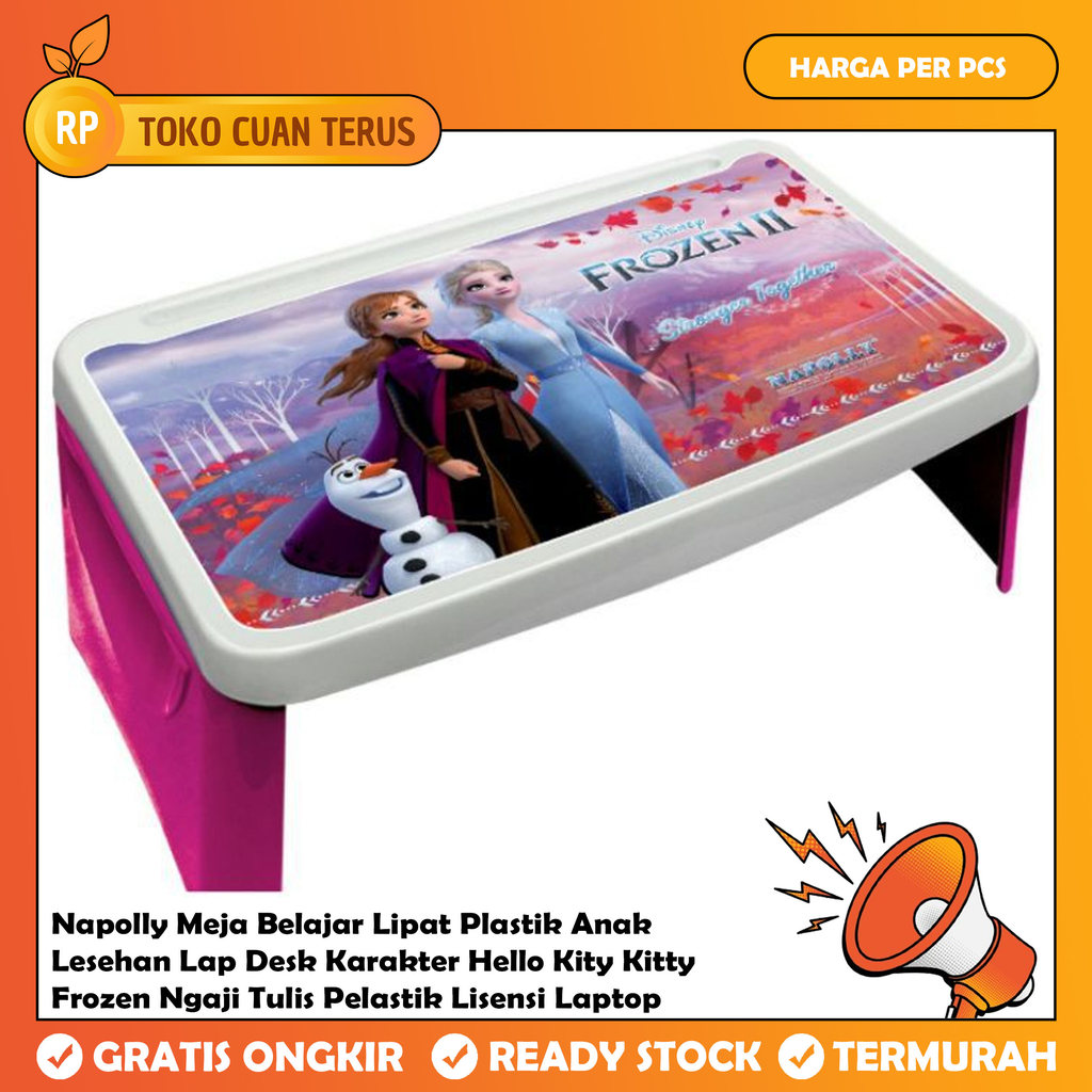 Napolly Meja Anak Belajar Karakter Lipat Plastik Lesehan Lap Desk Hello Kity Kitty Frozen Ngaji Tuli