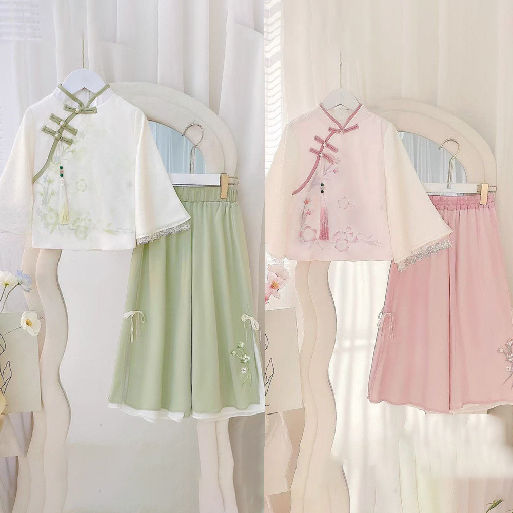 [Kota Dongeng]Setelan Hanfu tipis Tang lengan panjang pakaian anak-anak gaya Cina