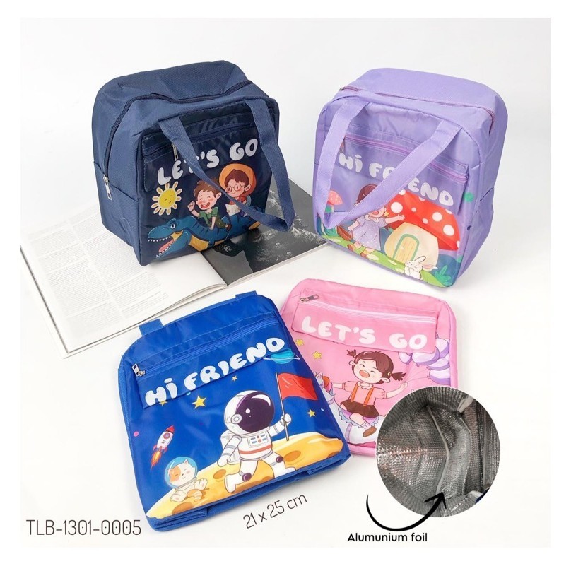 Lunch Bag Anak Cewek Cowok – Tas Bekal Ringan + Saku Depan TAS BEKAL ANAK SEKOLAH