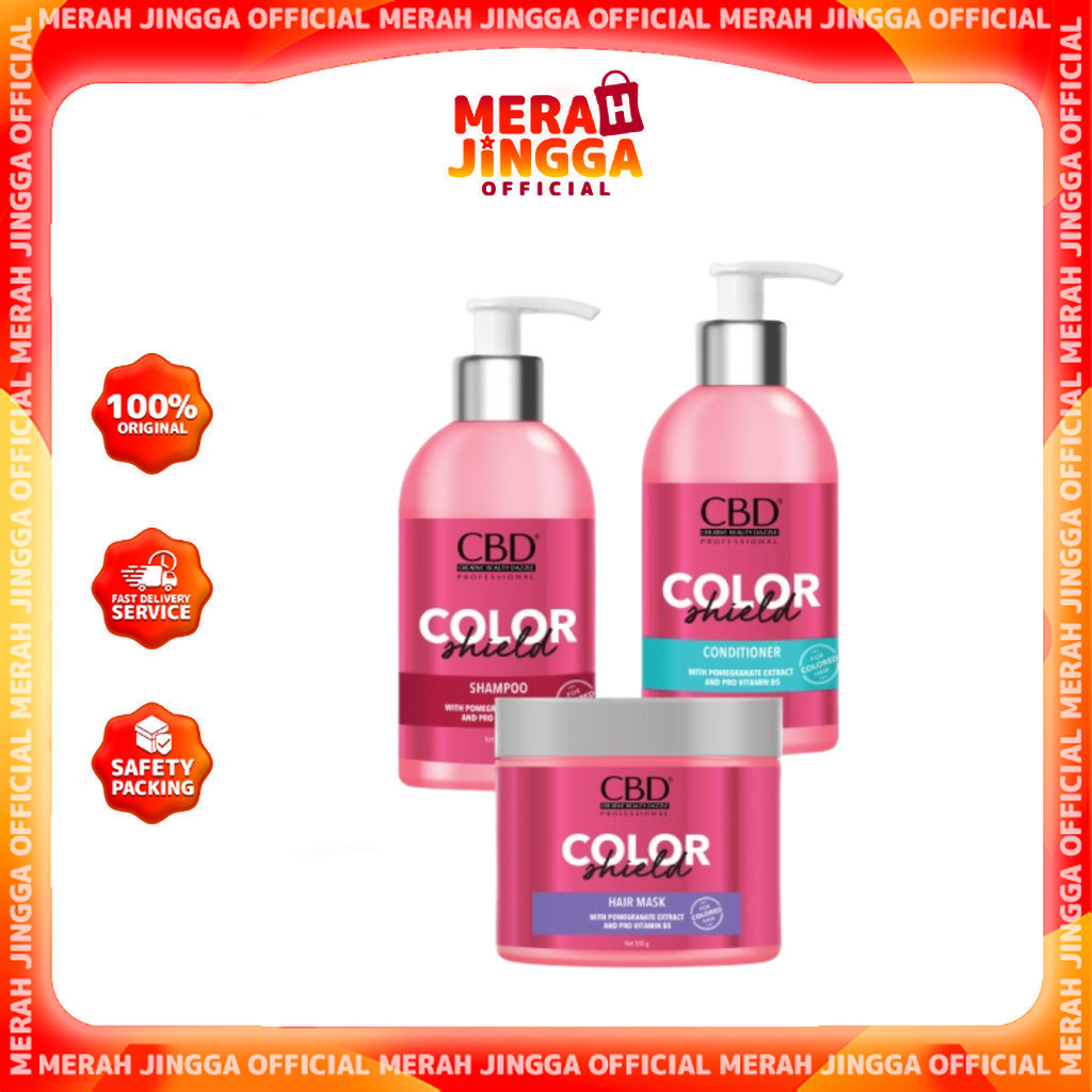 CBD Color Shield Shampoo 250ml - Conditioner 250ml - Hair Mask 500gr - Perawatan Rambut Berwarna | Merah Jingga Official