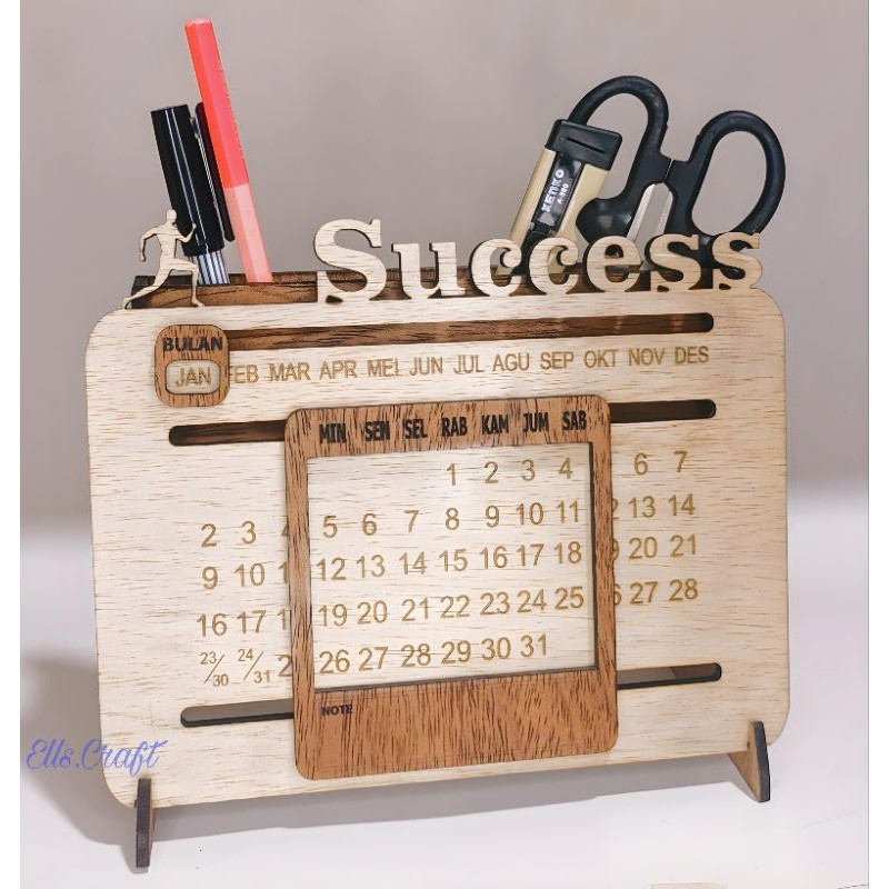 fujayaco - Kalender Abadi•kalender sepanjang masa•tempat pensil•kalender meja kantor•Grafir and cutt