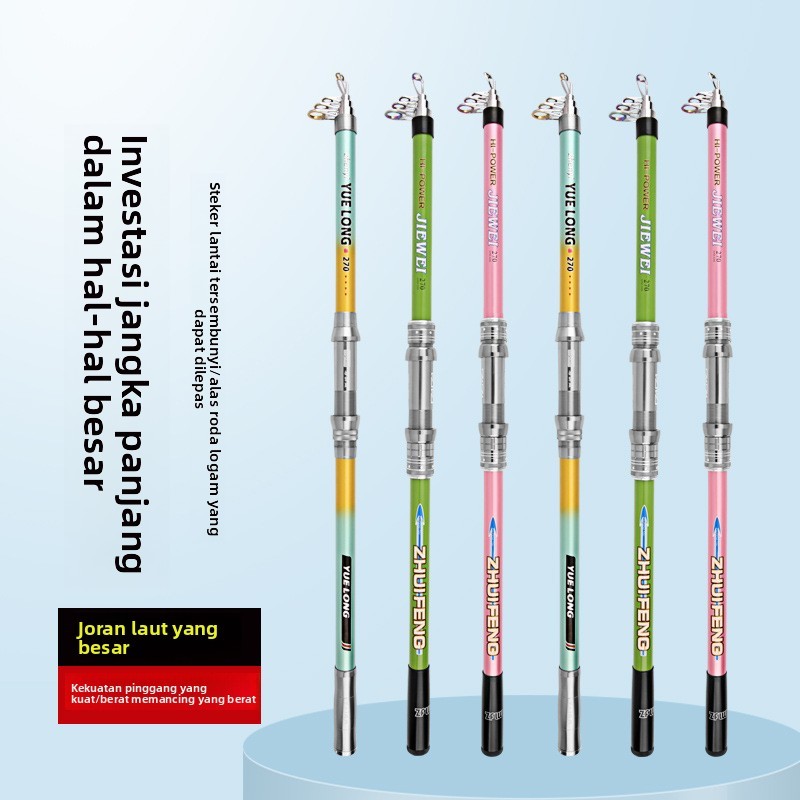 Pancingan Laut Impor Baru Warna Warni - Joran Lemparan Panjang Super Keras 3.0m